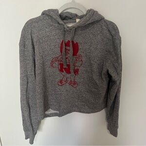 Women's Tailgate Nebraska Cornhusker Grey Cropped Sweatshirt Small